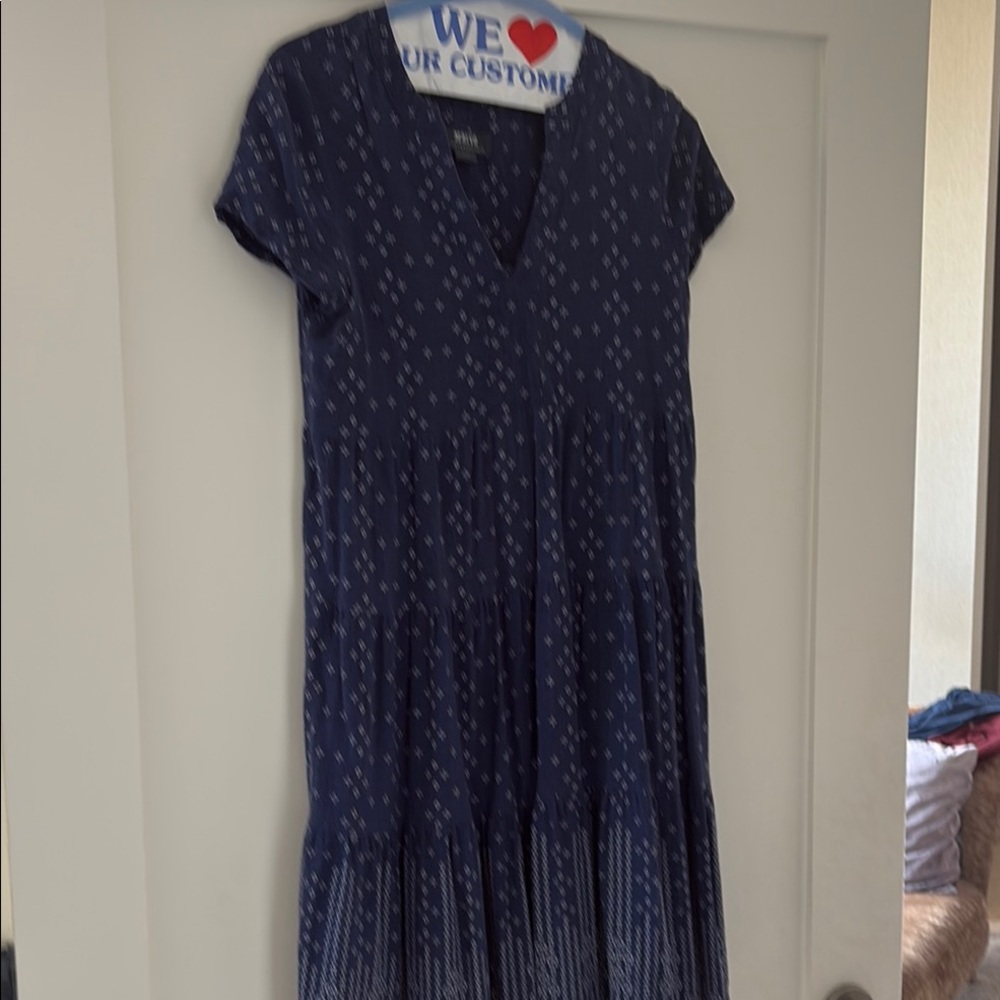 Maeve Blue Pleated V-Neck Sundress